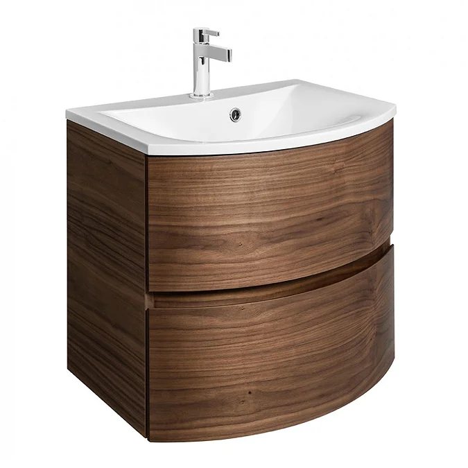 Crosswater Svelte Two Drawer Vanity Unit & Basin American Walnut